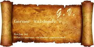 Gerner Valdemár névjegykártya